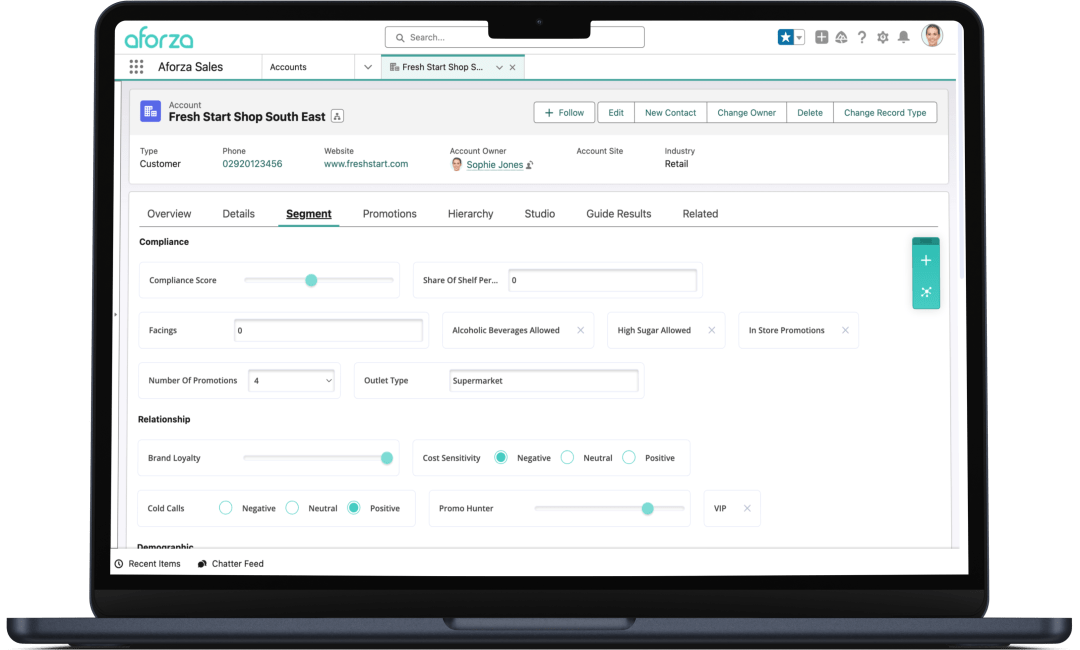 Aforza Key Account Management - Segments